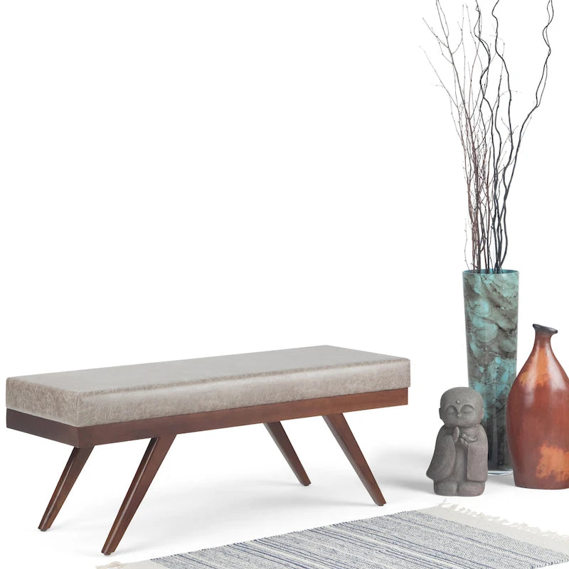 48 inch Wide Mid Century Modern Rectangle Ottoman Bench