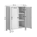 Wooden Bathroom Floor Storage Cabinet with Adjustable Shelves White