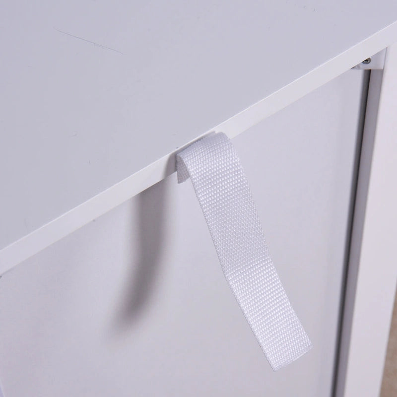 Wooden Bathroom Floor Storage Cabinet with Adjustable Shelves White