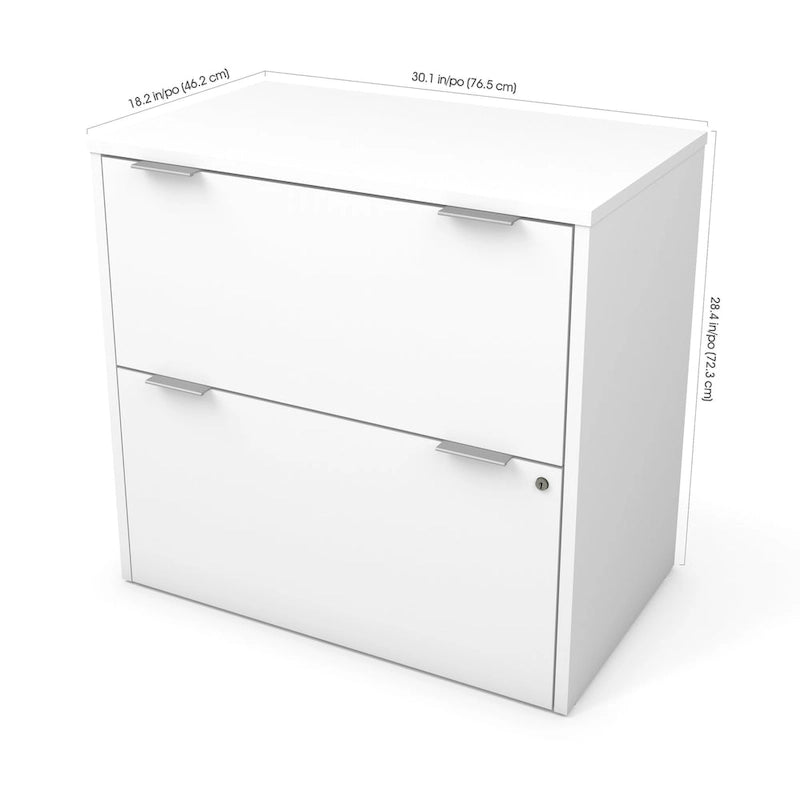2-Drawer Lateral File Cabinet with Lock and Melamine Finish