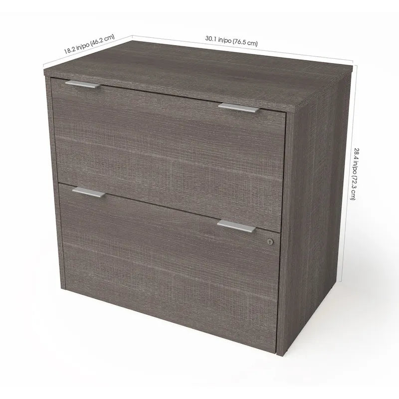 2-Drawer Lateral File Cabinet with Lock and Melamine Finish