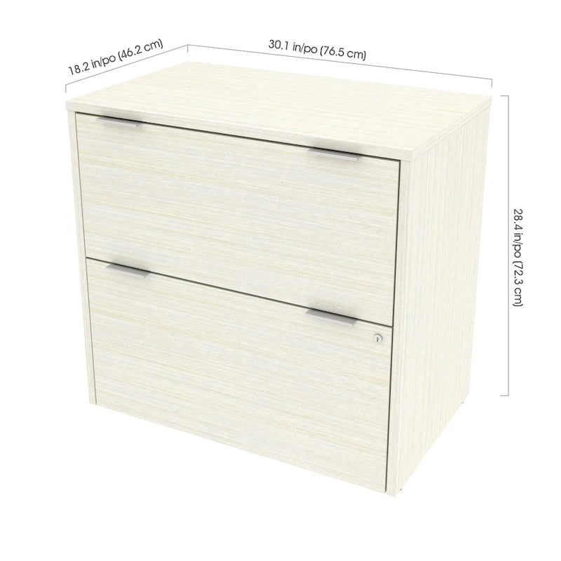2-Drawer Lateral File Cabinet with Lock and Melamine Finish