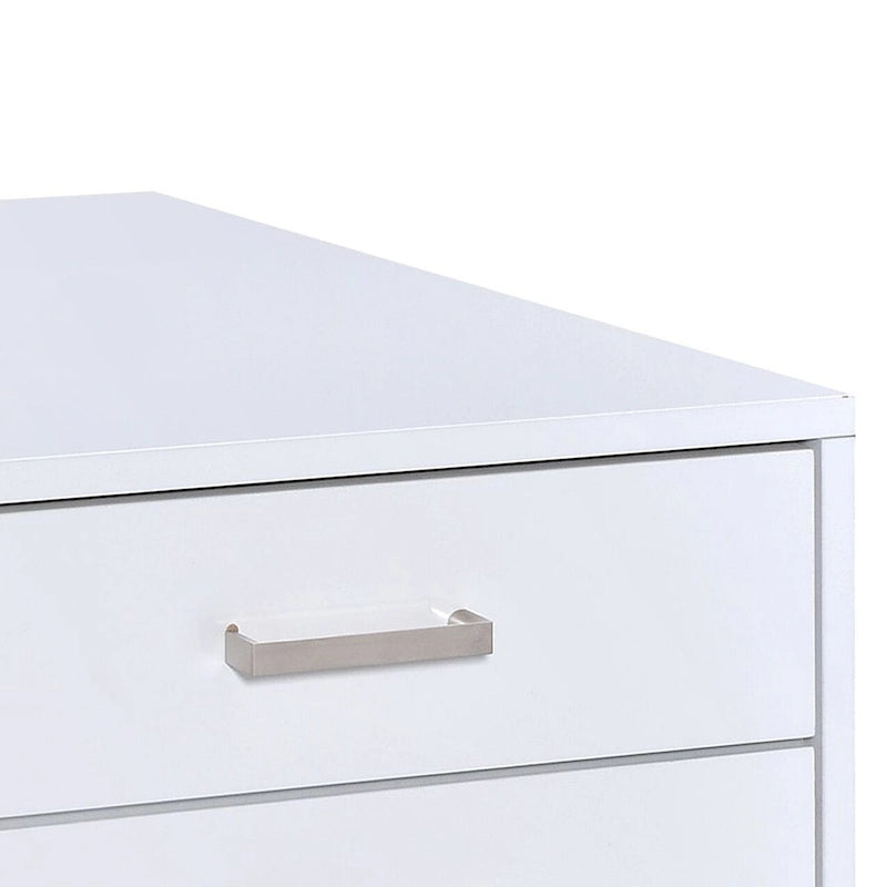 White High Gloss 3-Drawer File Cabinet Modern Home Office Storage