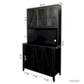 Pantry Storage Cabinet with Glass Doors