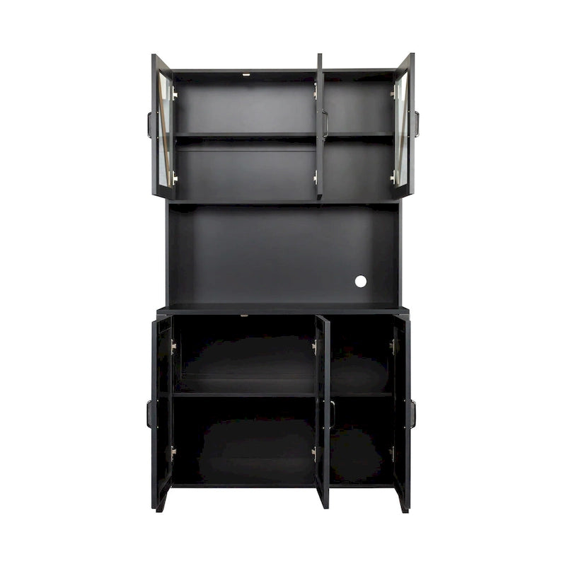 Pantry Storage Cabinet with Glass Doors