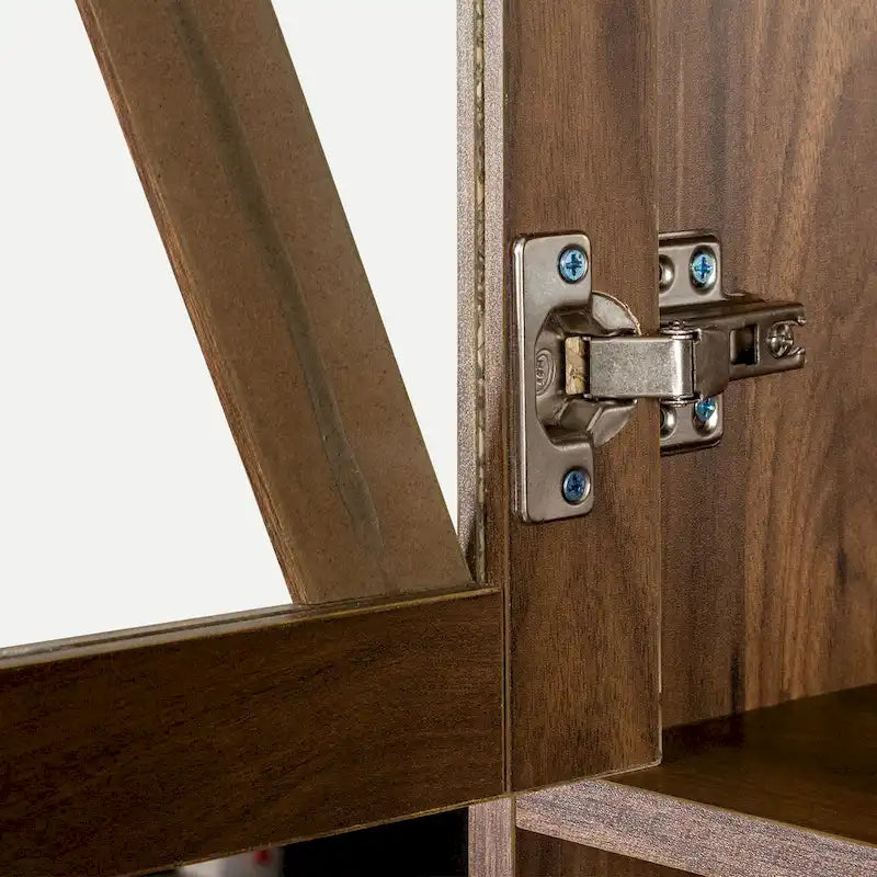 Pantry Storage Cabinet with Glass Doors