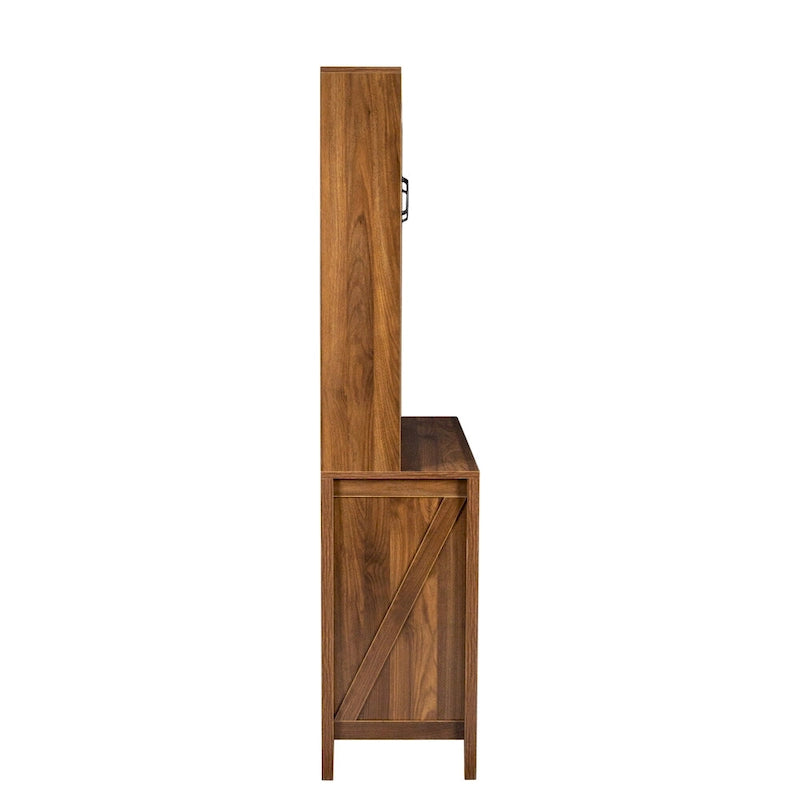 Pantry Storage Cabinet with Glass Doors