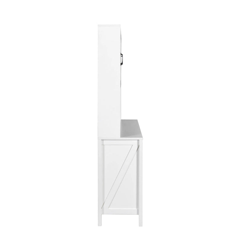 Pantry Storage Cabinet with Glass Doors