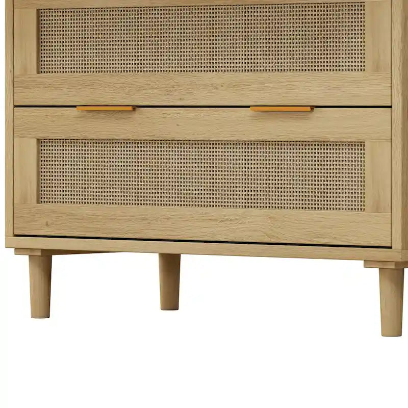 3-Drawer Rattan Storage Cabinet for Bedroom Living Room and Hallway