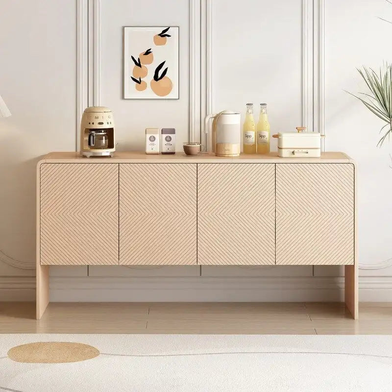 60L Large Storage Space 4-Door Sideboard with Adjustable Shelves