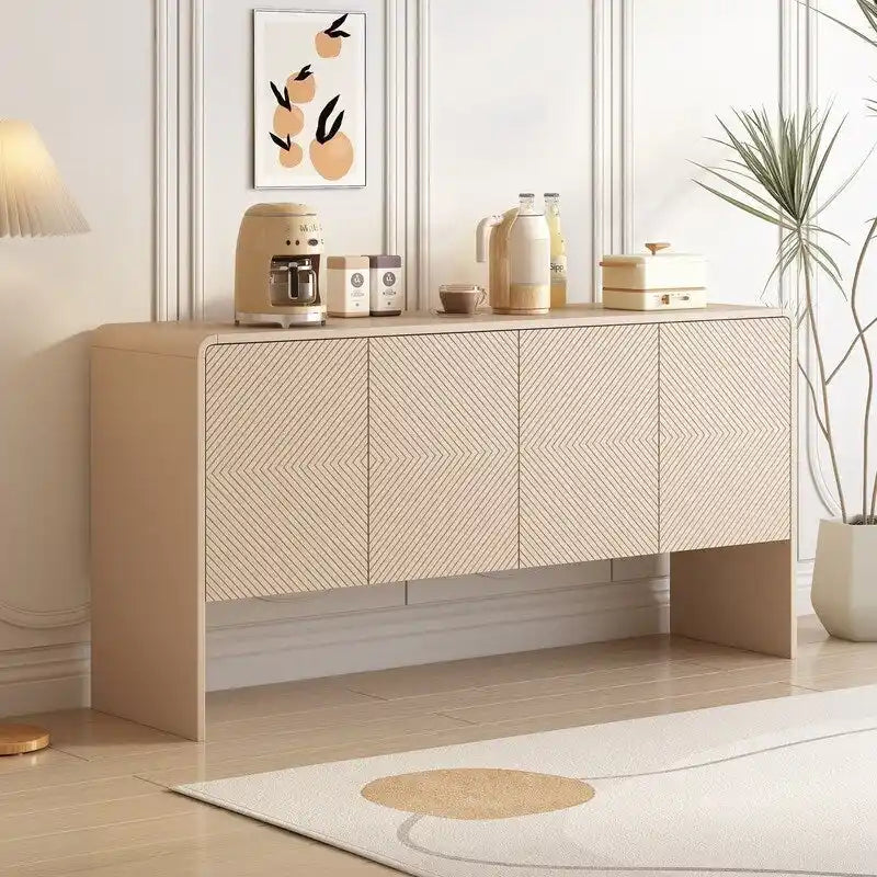 60L Large Storage Space 4-Door Sideboard with Adjustable Shelves