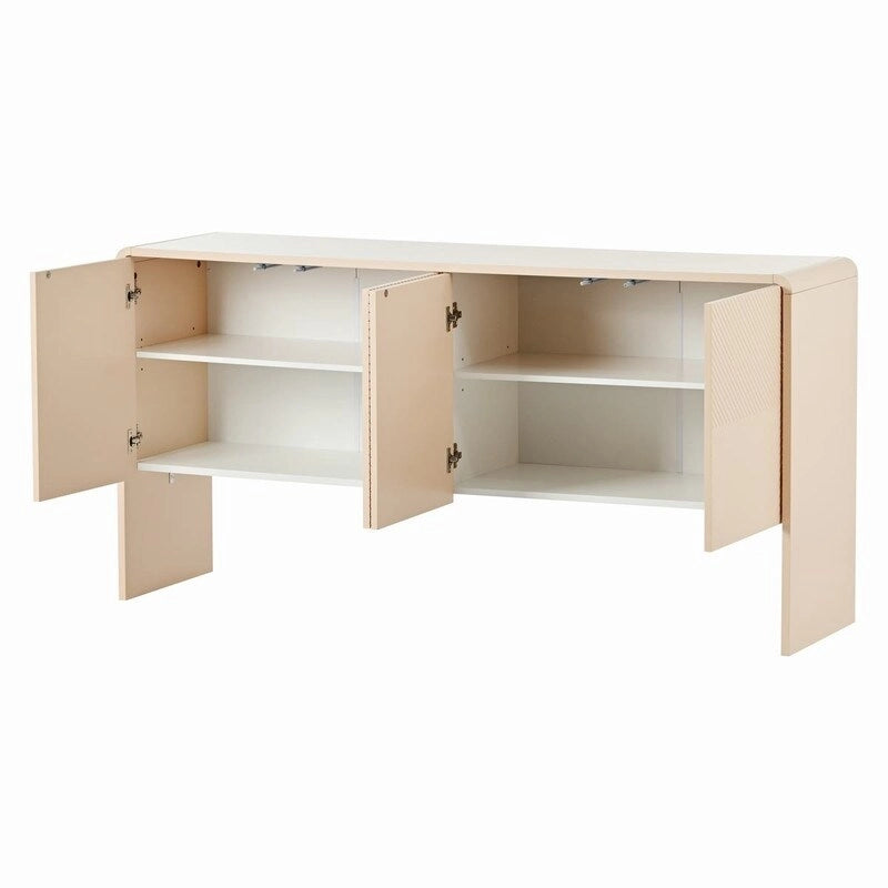 60L Large Storage Space 4-Door Sideboard with Adjustable Shelves