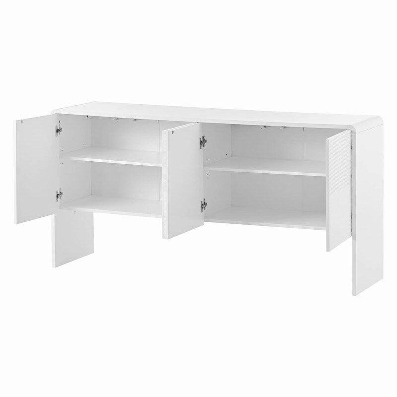 60L Large Storage Space 4-Door Sideboard with Adjustable Shelves