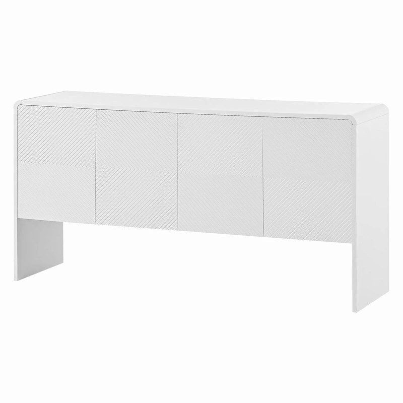 60L Large Storage Space 4-Door Sideboard with Adjustable Shelves