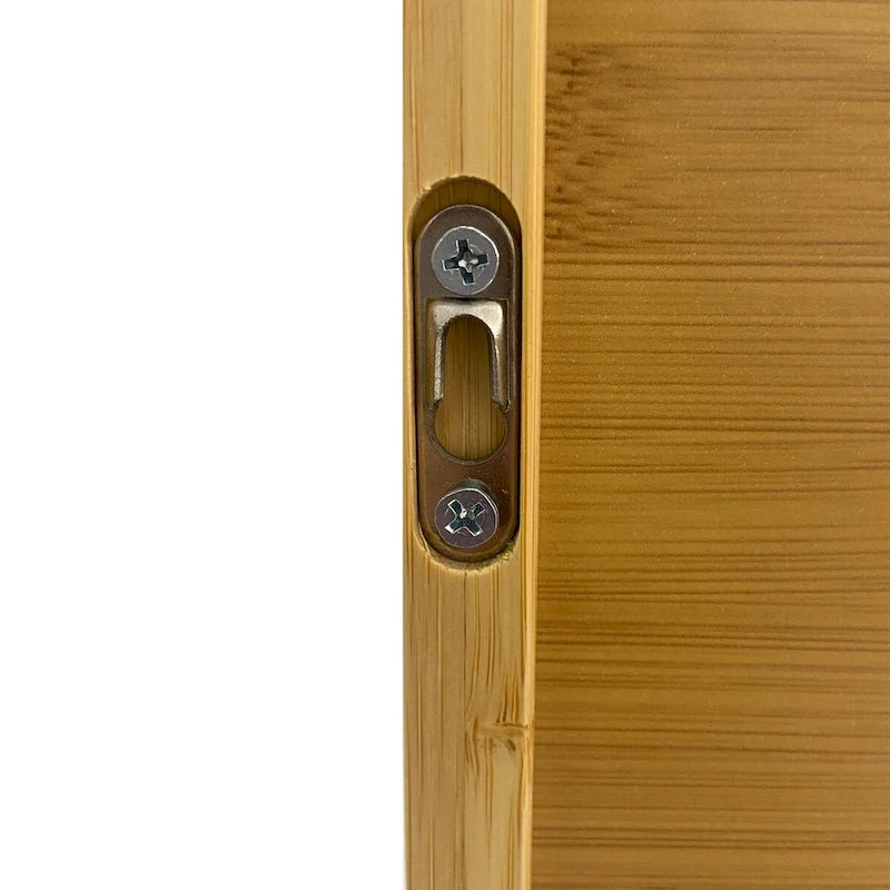 Wall Mounted Bamboo Storage Cabinet with Double Doors and 3 Shelves