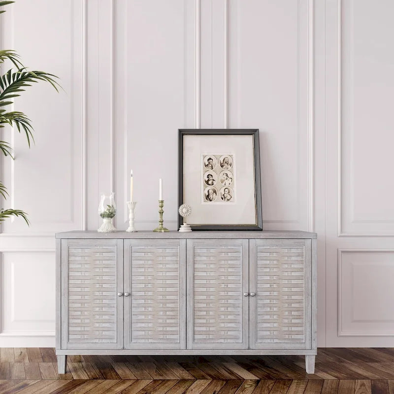 Accent Cabinet 4 Door Wooden Cabinet Sideboard Buffet Server Cabinet