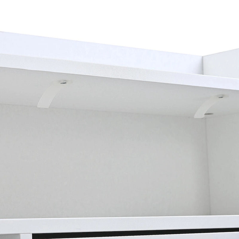 2-Tier Shoe Rack Cabinet with 4 Flip Drawers, White Free Standing Storage Organizer