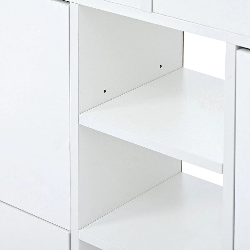 2-Tier Shoe Rack Cabinet with 4 Flip Drawers, White Free Standing Storage Organizer