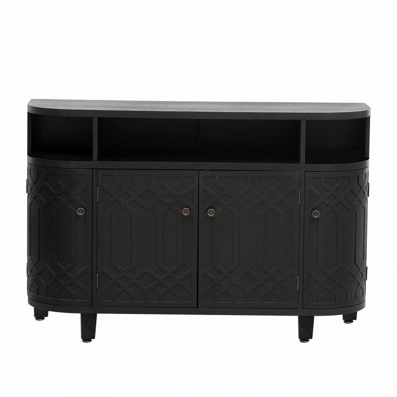 48W Storage Cabinet with Four Doors and Adjustable Shelves