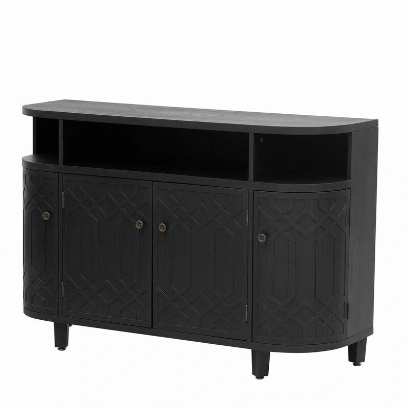 48W Storage Cabinet with Four Doors and Adjustable Shelves