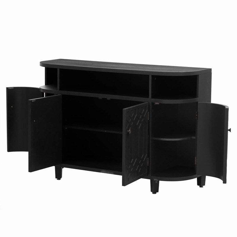 48W Storage Cabinet with Four Doors and Adjustable Shelves