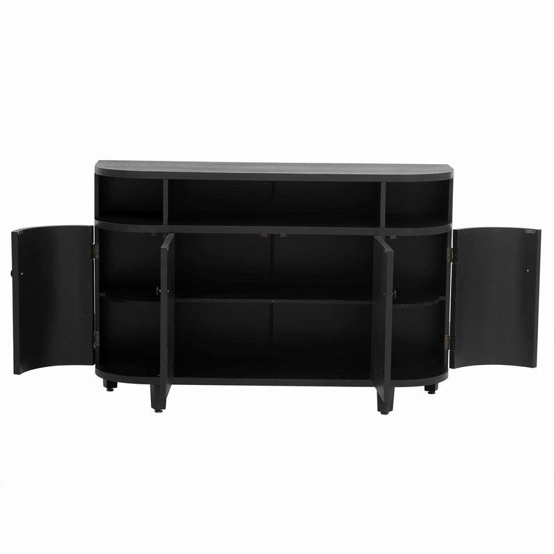 48W Storage Cabinet with Four Doors and Adjustable Shelves