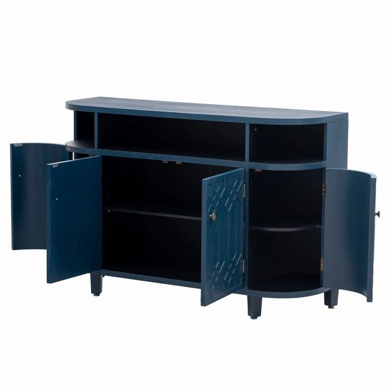 48W Storage Cabinet with Four Doors and Adjustable Shelves