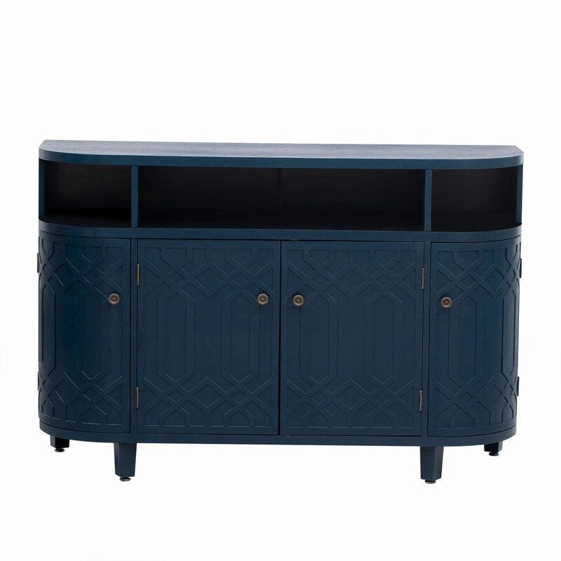 48W Storage Cabinet with Four Doors and Adjustable Shelves