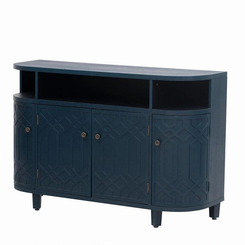 48W Storage Cabinet with Four Doors and Adjustable Shelves