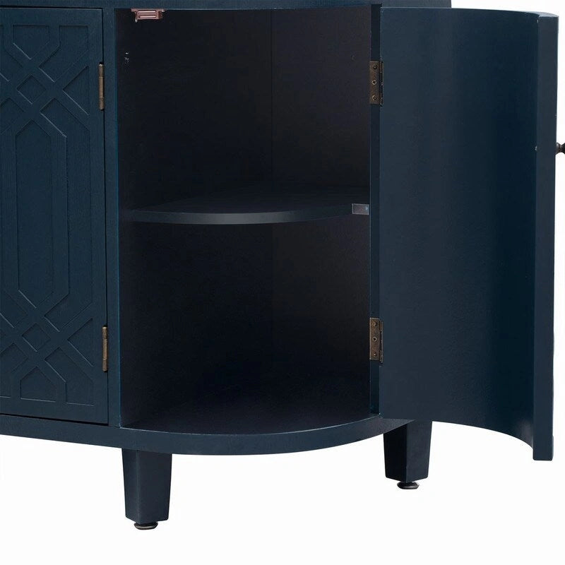 48W Storage Cabinet with Four Doors and Adjustable Shelves
