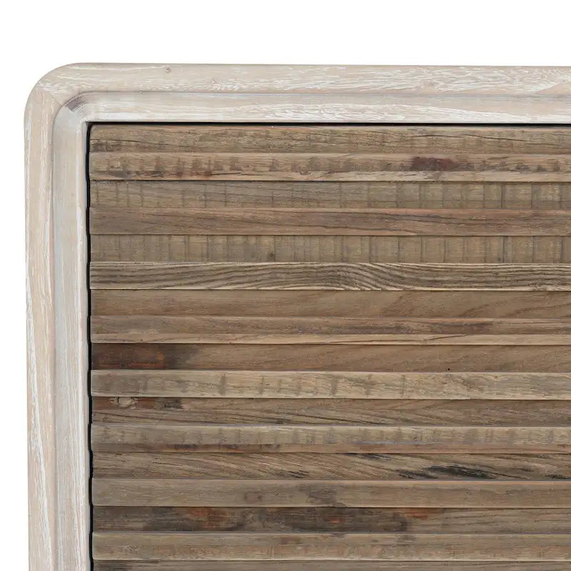 4-Door Reclaimed Elm Wood Sideboard with Push-Open Storage Cabinet 79Wx17Dx34H