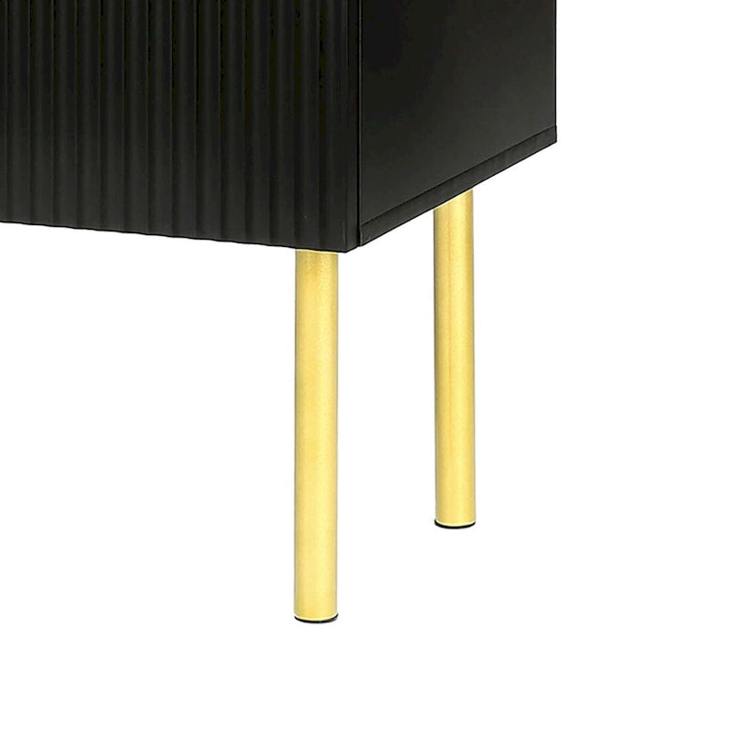 Modern Minimalist Horizontal Sideboard with Gold Metal Legs and Handles