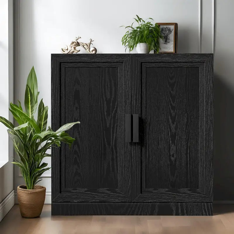 Storage Cabinet with Double Doors and Shelves
