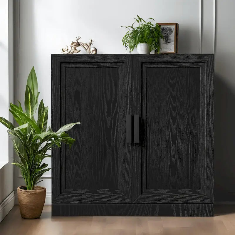 Storage Cabinet with Double Doors and Shelves