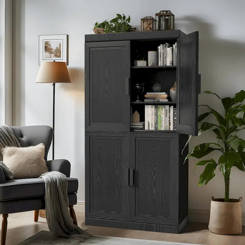 Storage Cabinet with Double Doors and Shelves