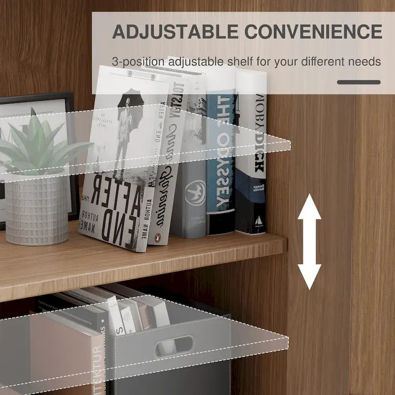 Storage Cabinet with Double Doors and Shelves