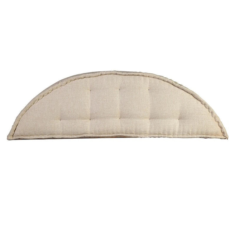 Upholstered Linen Storage Bench with Solid Mahogany Wood Frame