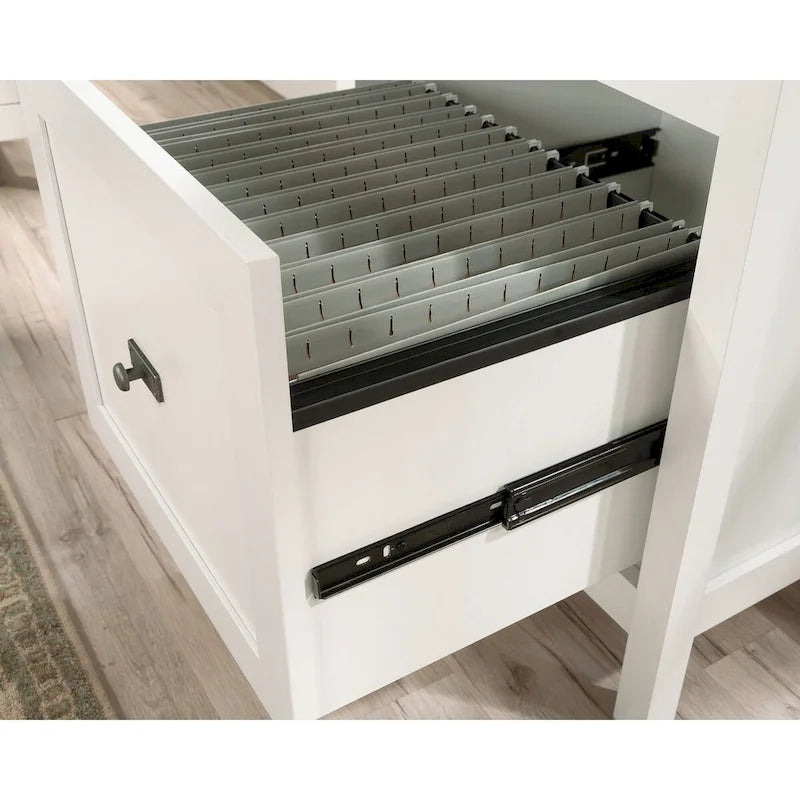 White Storage Tower Cabinet with Drawers and Shelves for Home Office
