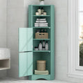 Tall Bathroom Corner Cabinet Freestanding Storage Cabinet with Doors and Adjustable Shelves Green
