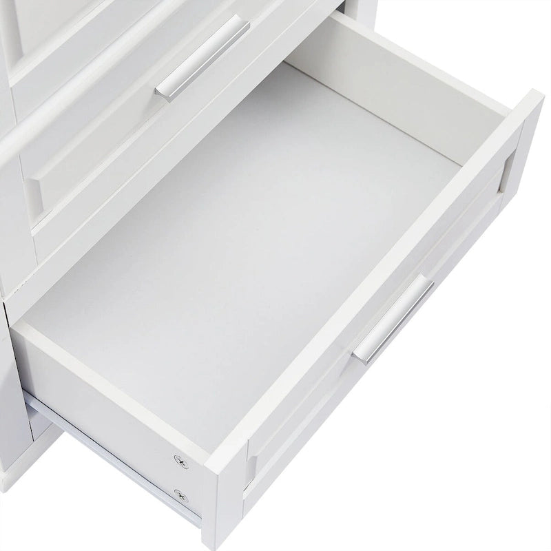 Tall Storage Cabinet with Two Drawers for Bathroom and Office
