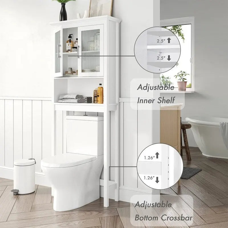 Over The Toilet Storage Cabinet - 9.4D x 26.77W x 66.92H