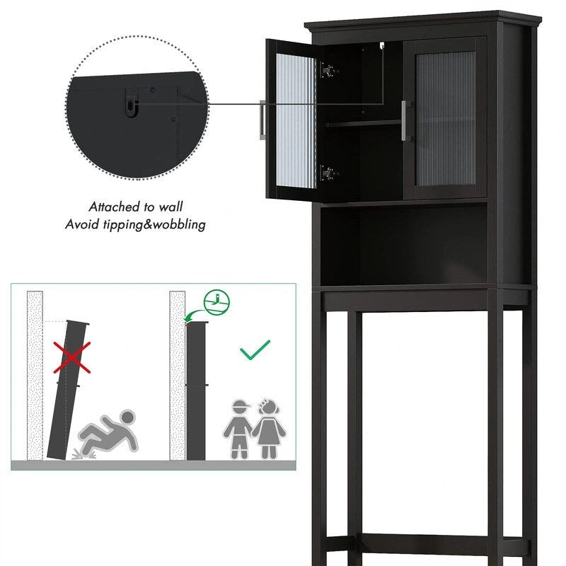 Over The Toilet Storage Cabinet - 9.4D x 26.77W x 66.92H