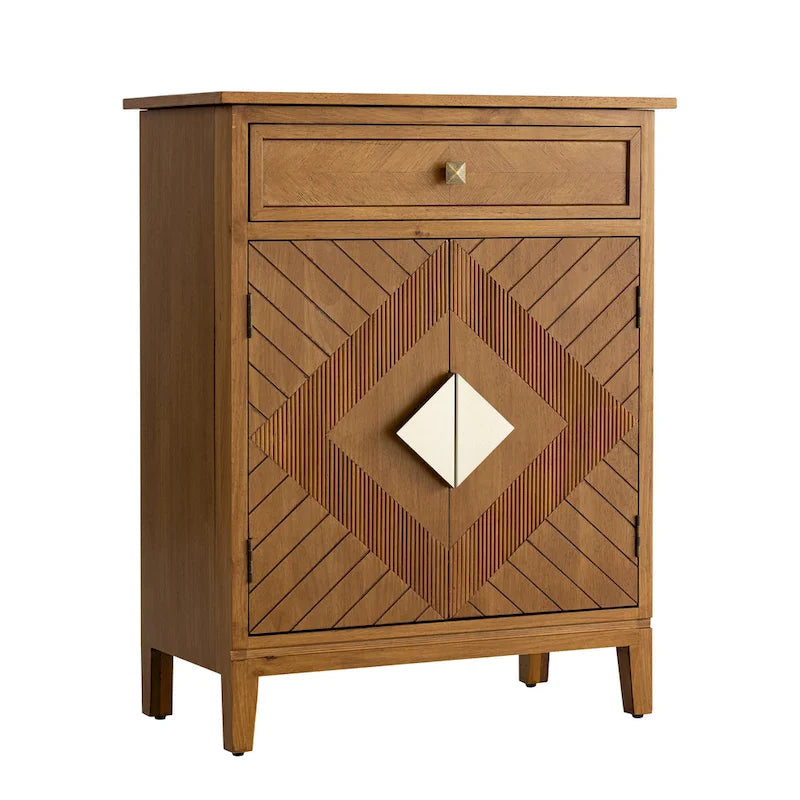 Farmhouse Storage Cabinet Accent Sideboard Wood Buffet Cabinet with 2-Door and 1 Drawer