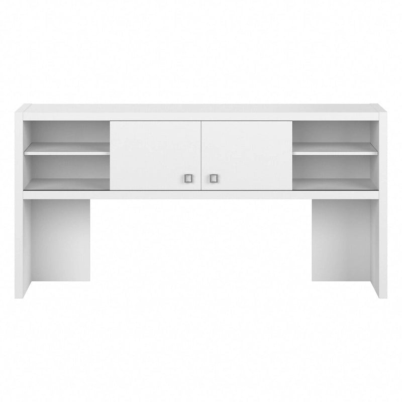 72W Contemporary Desk Hutch with Sliding Doors and Adjustable Shelves
