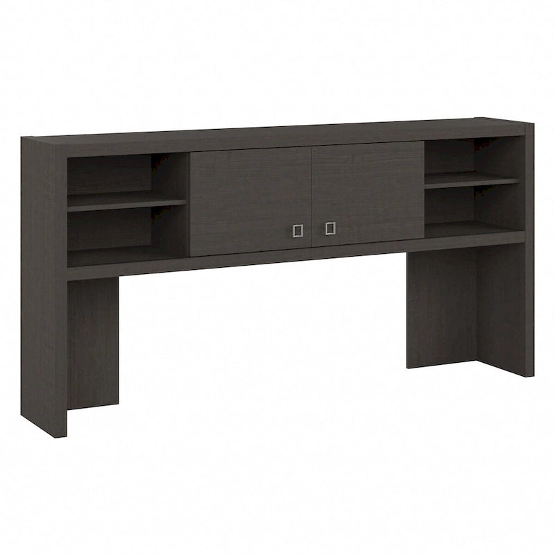 72W Contemporary Desk Hutch with Sliding Doors and Adjustable Shelves