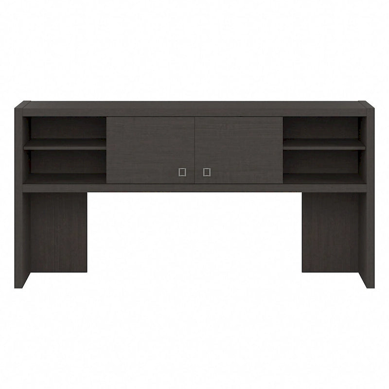 72W Contemporary Desk Hutch with Sliding Doors and Adjustable Shelves