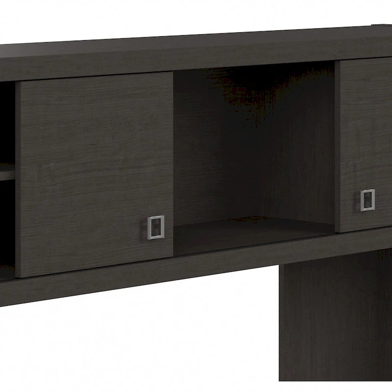 72W Contemporary Desk Hutch with Sliding Doors and Adjustable Shelves