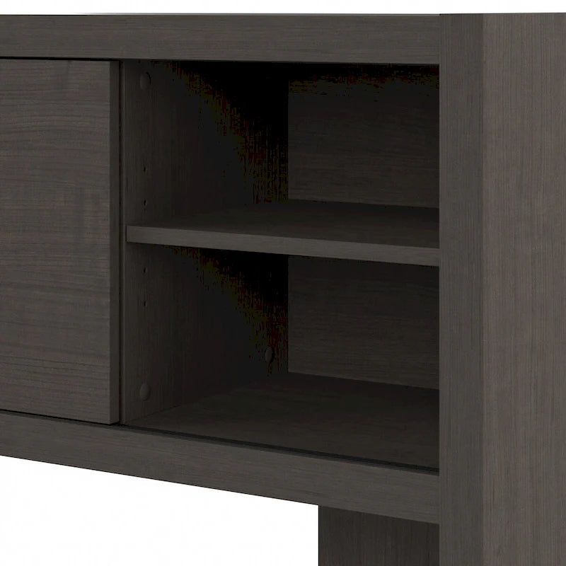 72W Contemporary Desk Hutch with Sliding Doors and Adjustable Shelves