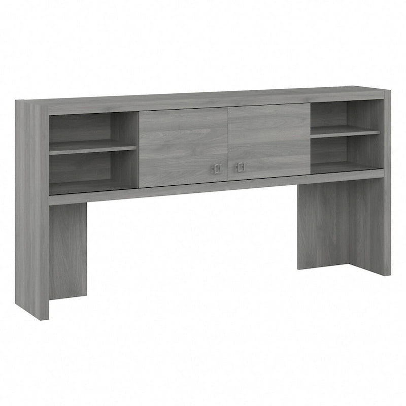 72W Contemporary Desk Hutch with Sliding Doors and Adjustable Shelves