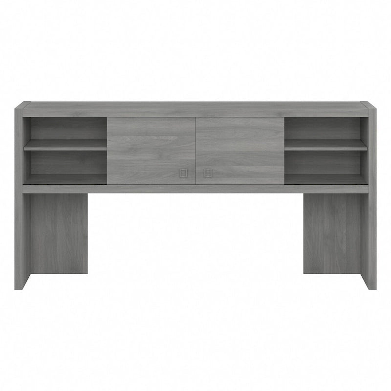 72W Contemporary Desk Hutch with Sliding Doors and Adjustable Shelves